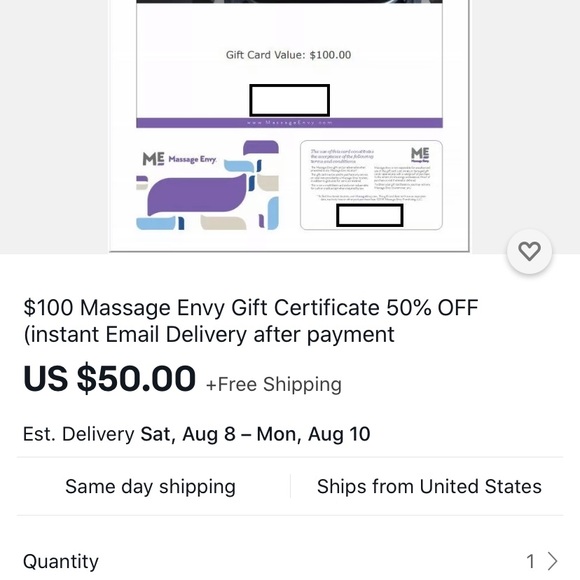Massage Envy Gift Cards $500/$250/$100 50%off - Picture 3 of 3
